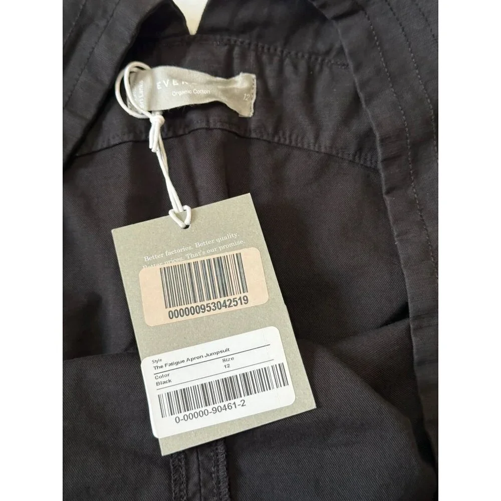 New with tag, Everlane The Fatigue Apron Jumpsuit, Black, Size 12